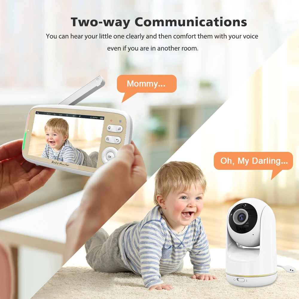 5-Inch Wireless Baby Monitor with Pan Tilt 3X Zoom