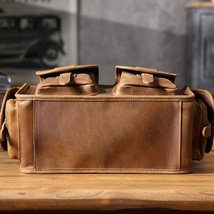 Premium Leather 14” Laptop Work Briefcase Bag