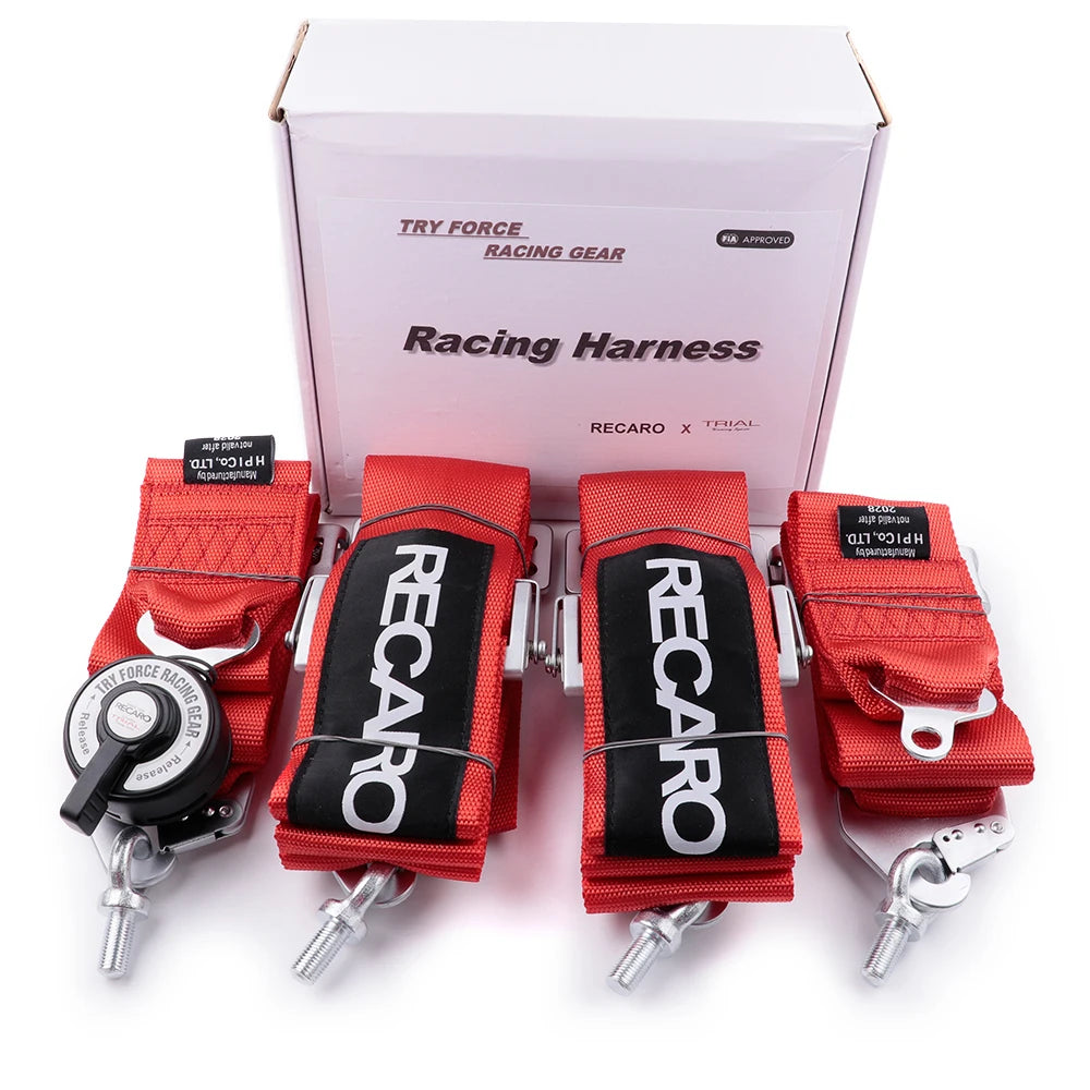 4 Point Racing Seat Belt Harness Red 3 Inch