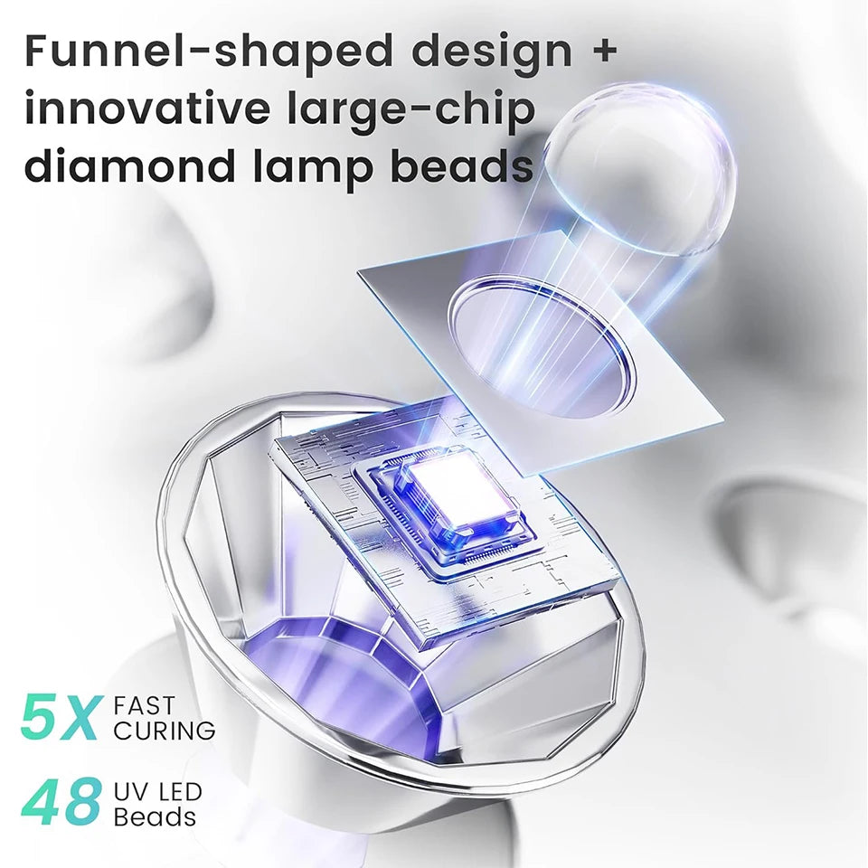 48W UV LED Nail Lamp with 5X Fast Drying
