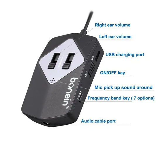 Bone Conduction TV Earphones Built-In Battery Hearing Aid