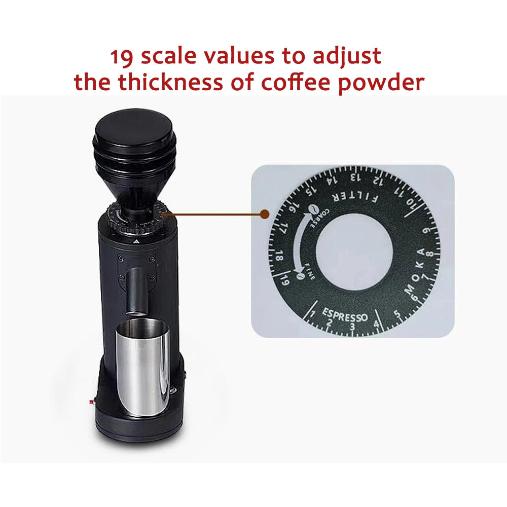White Cylindrical SS Burr Coffee Grinder 40mm
