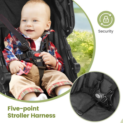 Portable Lightweight Baby Stroller Compact Fold Travel Pushchair Green