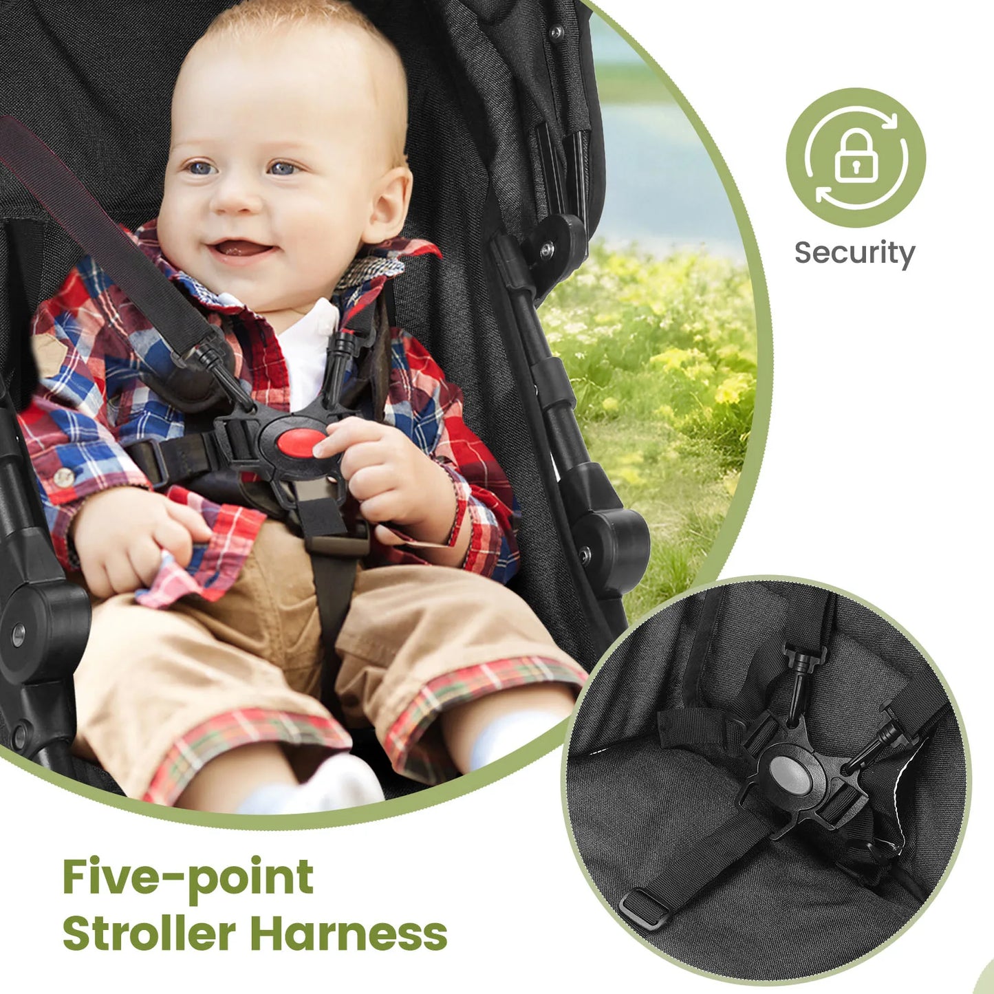Compact Folding Baby Stroller Lightweight Travel Pushchair Grey
