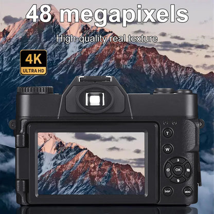 Portable 4K Vlogging Camera with 48MP Sensor & Digital Zoom