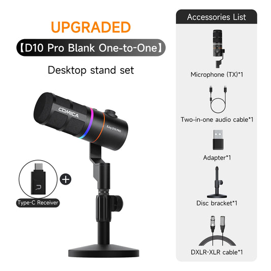 PRO Black Dynamic Desktop Mic Wired XLR for Gaming