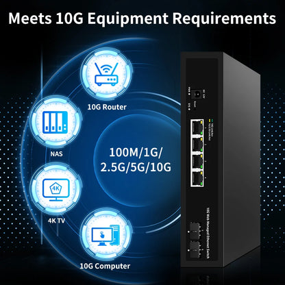 Smart Managed 10G Ethernet Switch 4 Port for Home Labs
