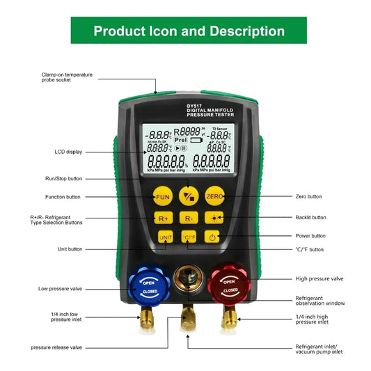Pro Digital Manifold Kit for R410A/R134A