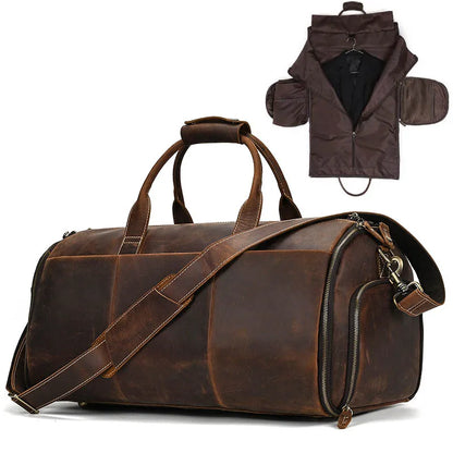Mens Travel Duffel Bag with Clothes Cover Coffee