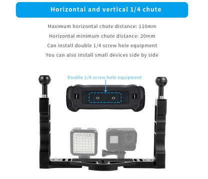 Diving Camera Tray Stabilizer Rig with Dual Handles