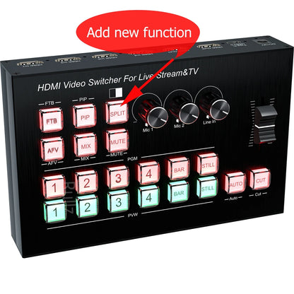4-Channel HDMI Video Mixer Switcher with 1080p Live Streaming