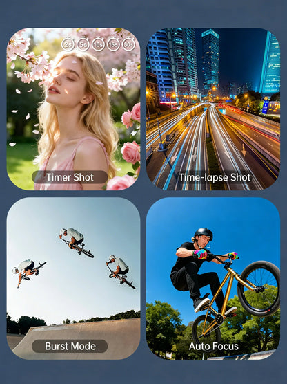 Portable Stabilized Vlogging Camera 4K 64MP Black Edition