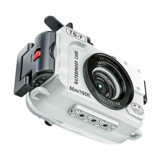 Waterproof Camera Housing TG7 White Dual Fiber Port