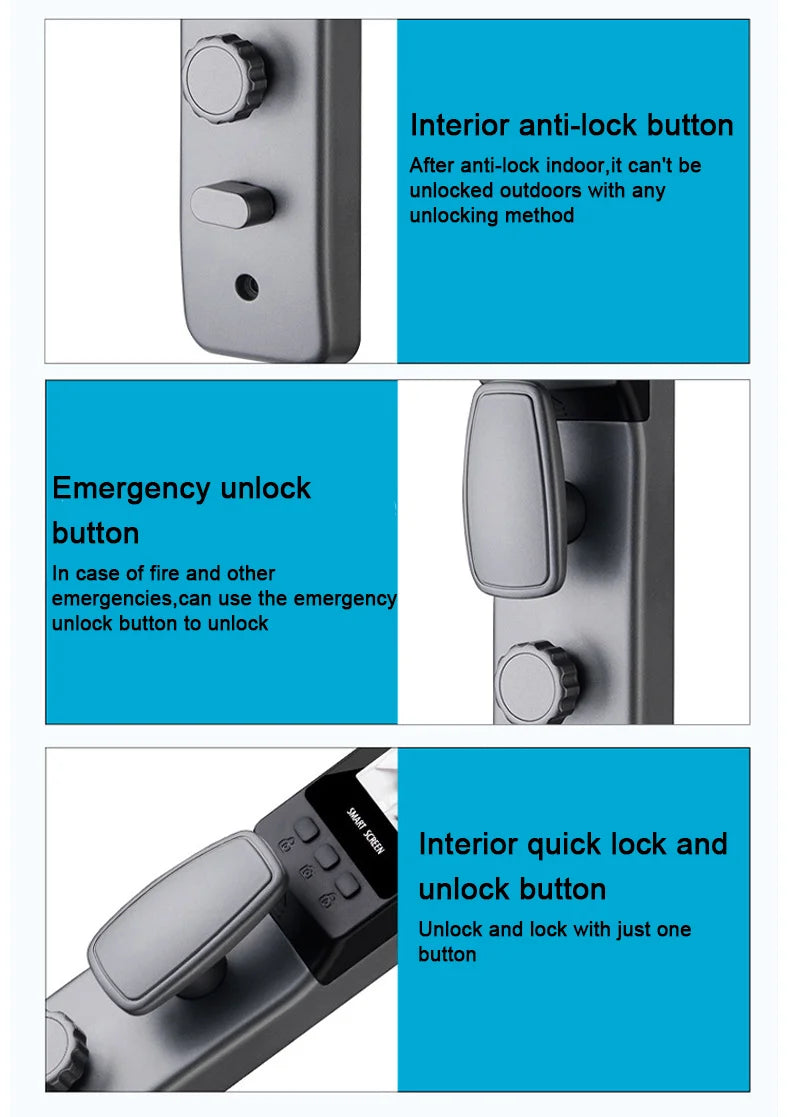 WiFi Fingerprint Smart Door Lock with Face Unlock