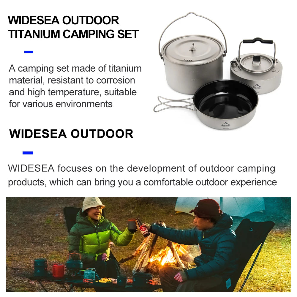 Lightweight Titanium Outdoor Cookware Set for Camping Travel