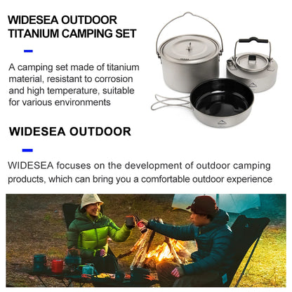 Lightweight Titanium Outdoor Cookware Set for Camping Travel