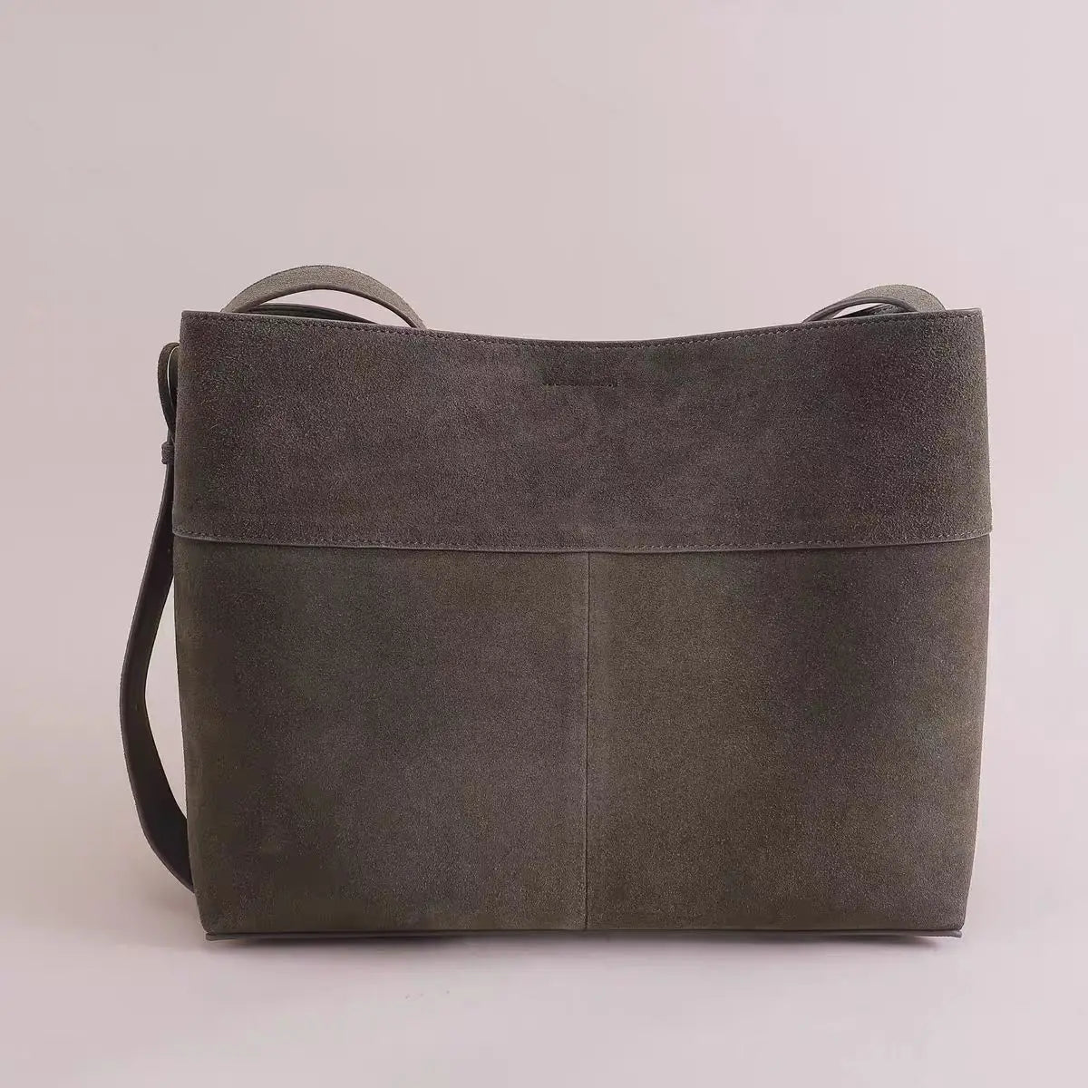 Army Green Suede Leather Women’s Tote Shoulder Bag