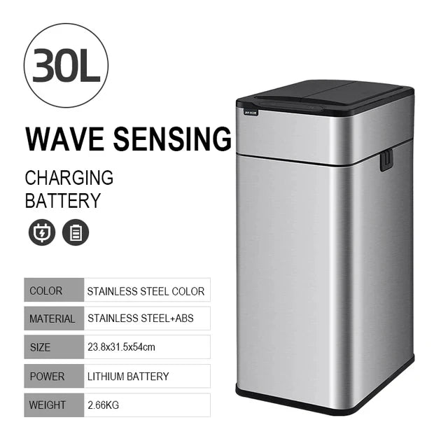 30L Automatic Sensor Waste Bin Stainless Steel
