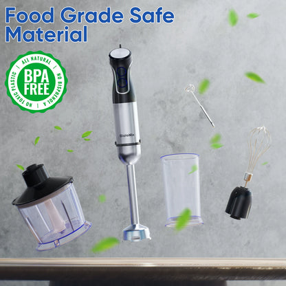 Portable 1500W Hand Blender with Food Processor & Smoothie Maker