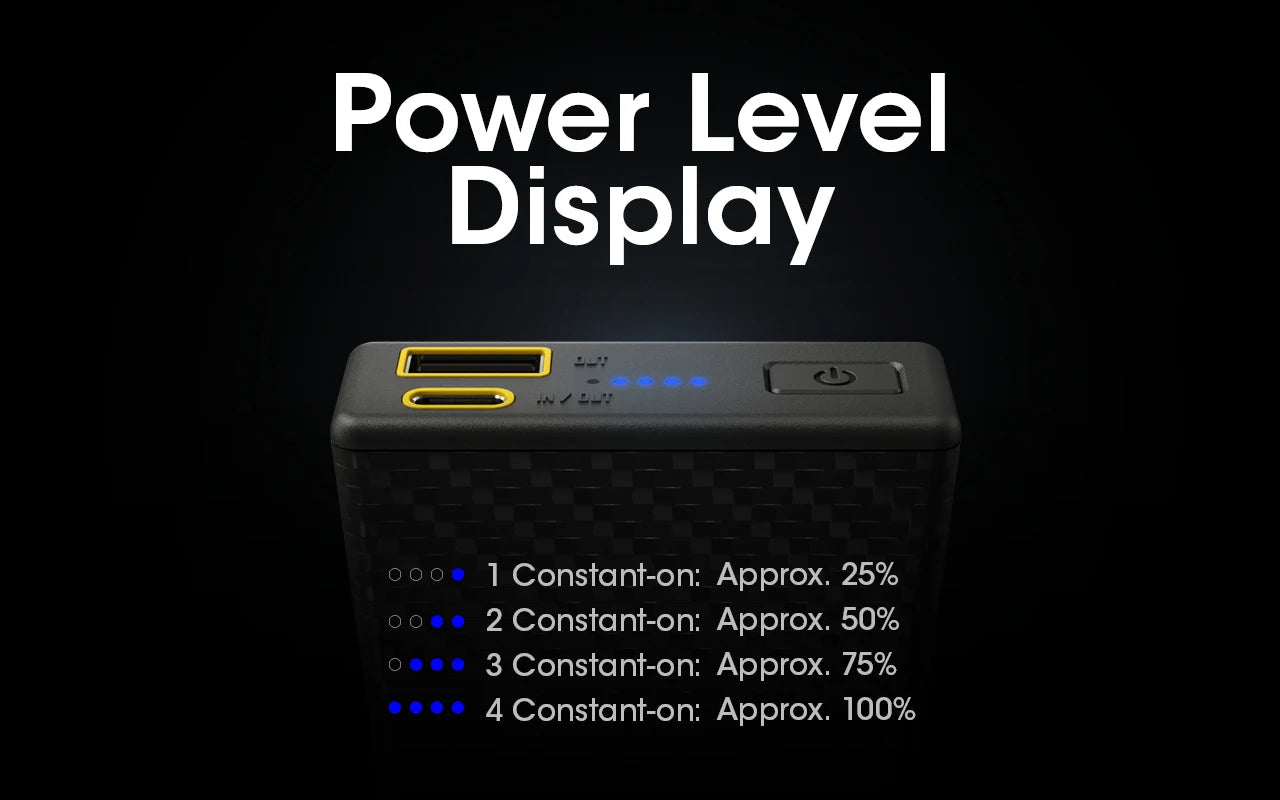 20000mAh Large Capacity Waterproof Carbon Fiber Power Bank