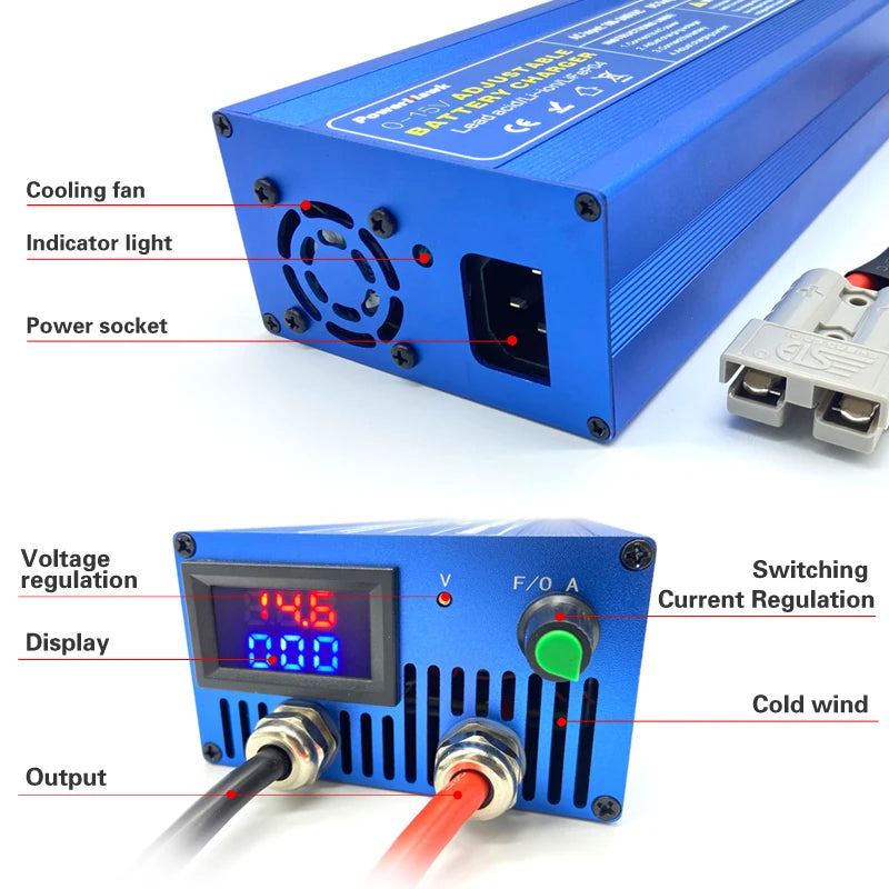 50A High-Power 12V Lithium Battery Charger