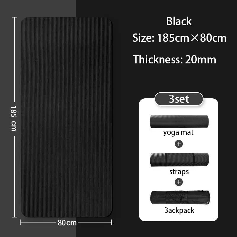 Heavy Duty 185x80cm Yoga Mat Waterproof & High Density