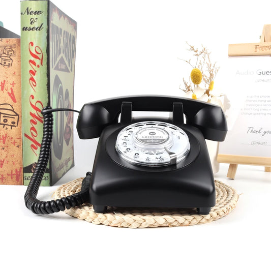 Black Welcome Audio Guestbook Phone for Events