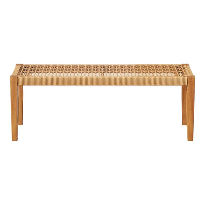 Acacia Wood Patio Bench 2-Seater Outdoor Dining Seat