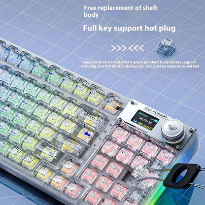 Transparent Keycap RGB Gaming Keyboard Hot Swap Wireless White