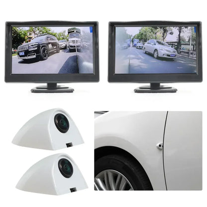 5-Inch HD Side View Car Mirror Camera White
