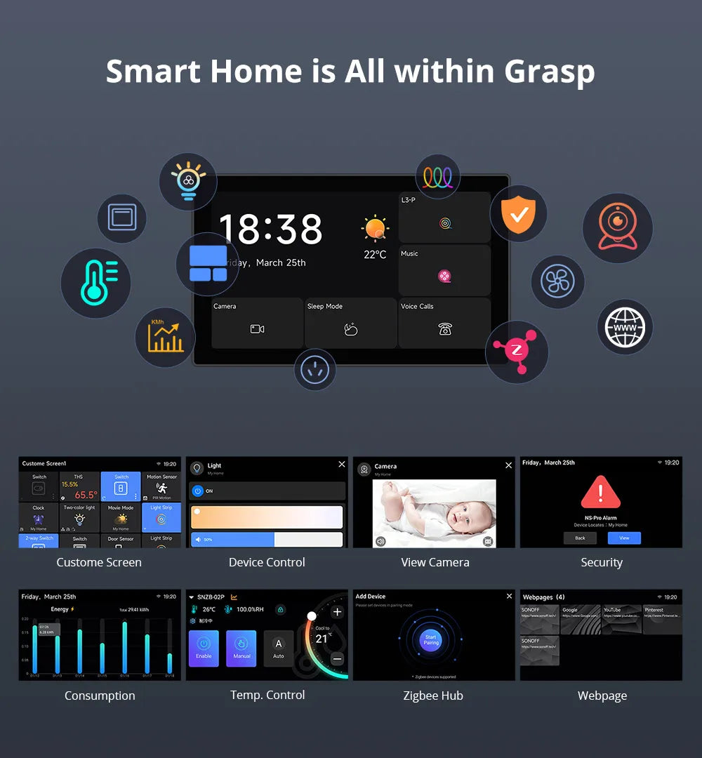 Smart Panel Hub for Lighting and Devices Black
