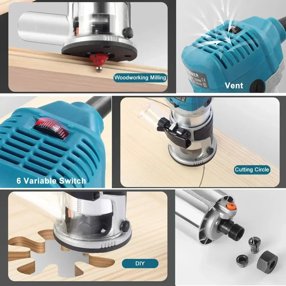220V 2000W Electric Wood Trimming Router Tool
