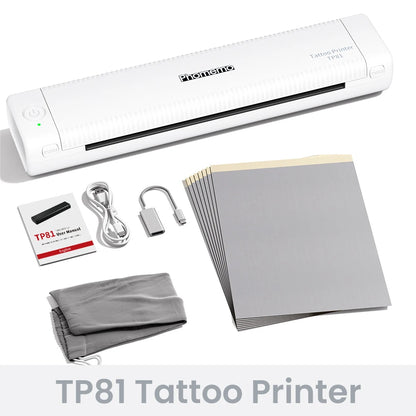 White Portable Wireless Tattoo Stencil Printer 2025 Version
