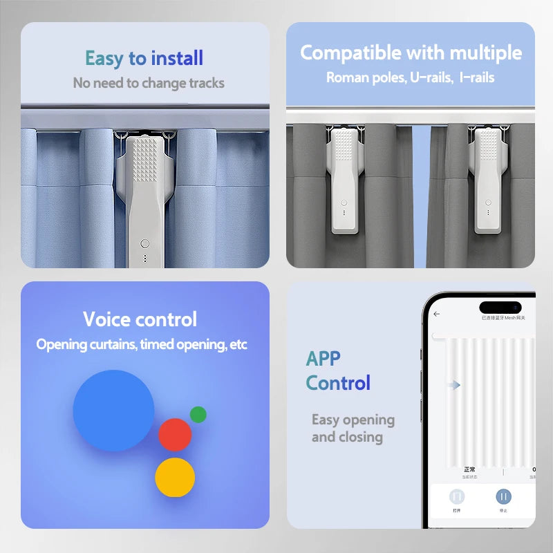 Smart Curtain Robot 2-Pack with Zigbee App Control