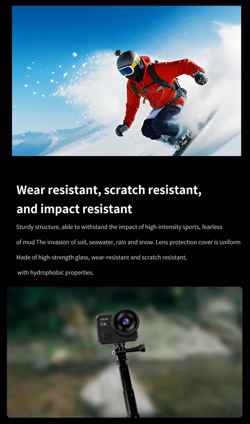V10 5K Action Camera with Electronic Image Stabilization