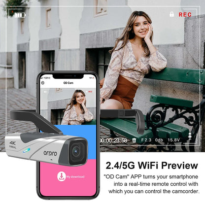4K Wearable Camera with 60fps and Gimbal Stabilization