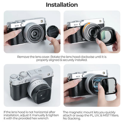 Magnetic Lens Hood Filter Kit for Fujifilm XF 23mm