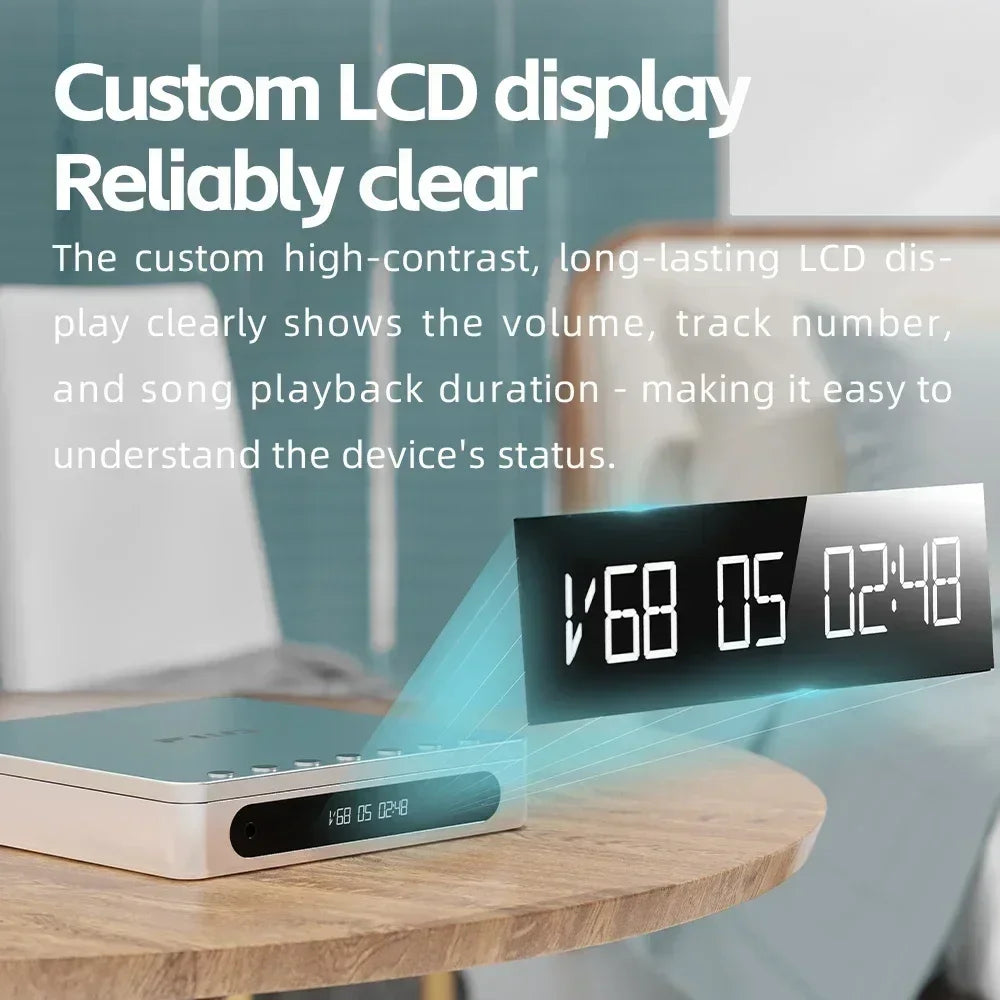Portable Bluetooth CD Player with USB and Optical Support