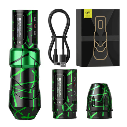 Wireless Tattoo Pen 4.0mm Stroke Green Camo 2400mAh