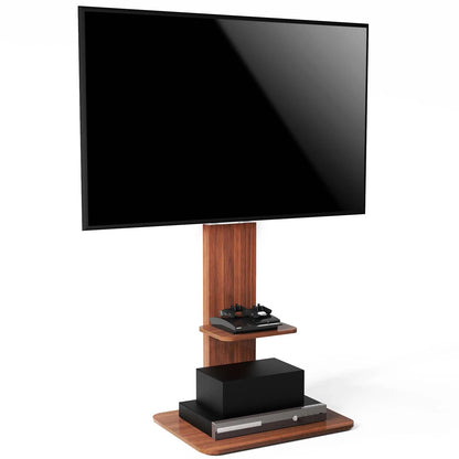 Freestanding Wooden TV Stand with Height Adjustable Bracket