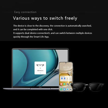 Frameless Square Smart Glasses with Audio Playback