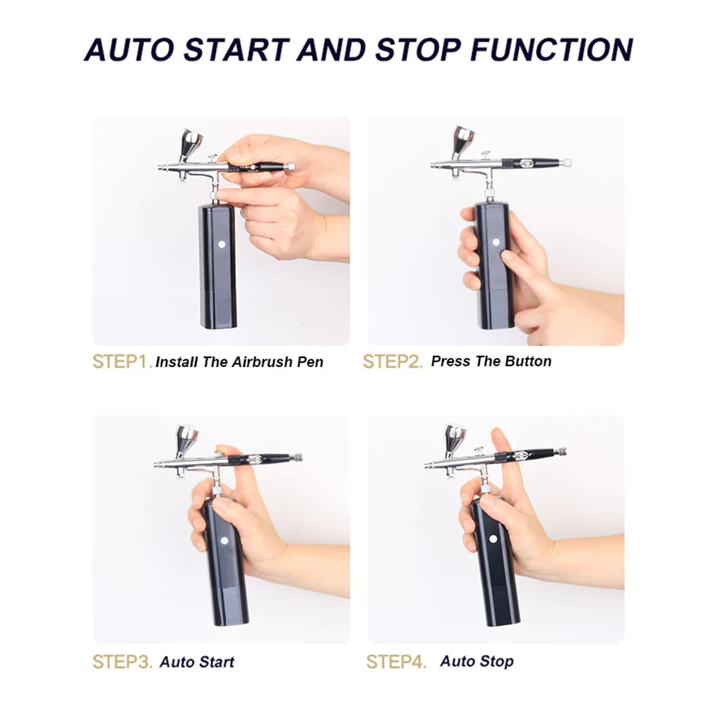 Rechargeable Airbrush Compressor for Art Nail Design Painting