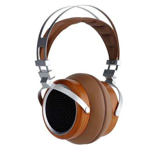Hi-Fi 50mm Open-Back Wooden Headphones Brown