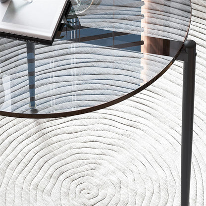 Round Tempered Glass Side Table with Sleek Metal Legs