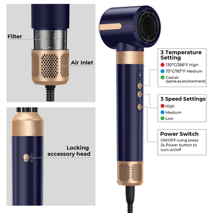 7 in 1 Hair Dryer Brush with Ionic Hot Air Comb