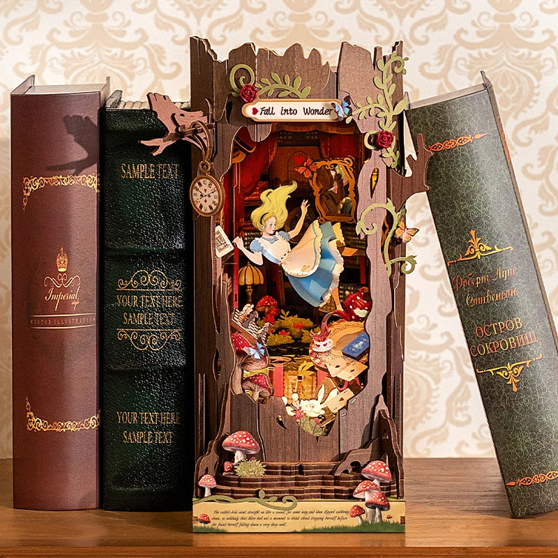 Robotime DIY Miniature Book Nook Kit with LED Lights