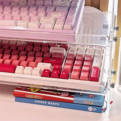 3-Layer Acrylic Keyboard Mouse Desktop Organizer Rack