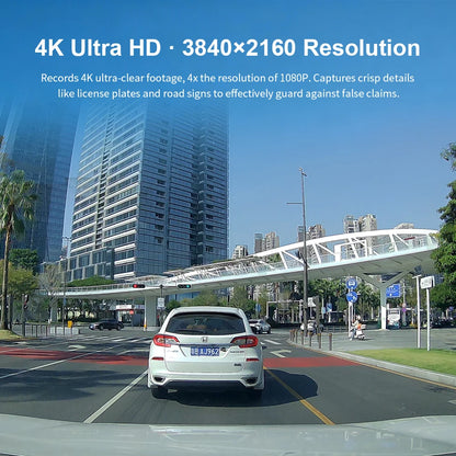 4K Dash Cam WiFi GPS Voice Control Front Camera