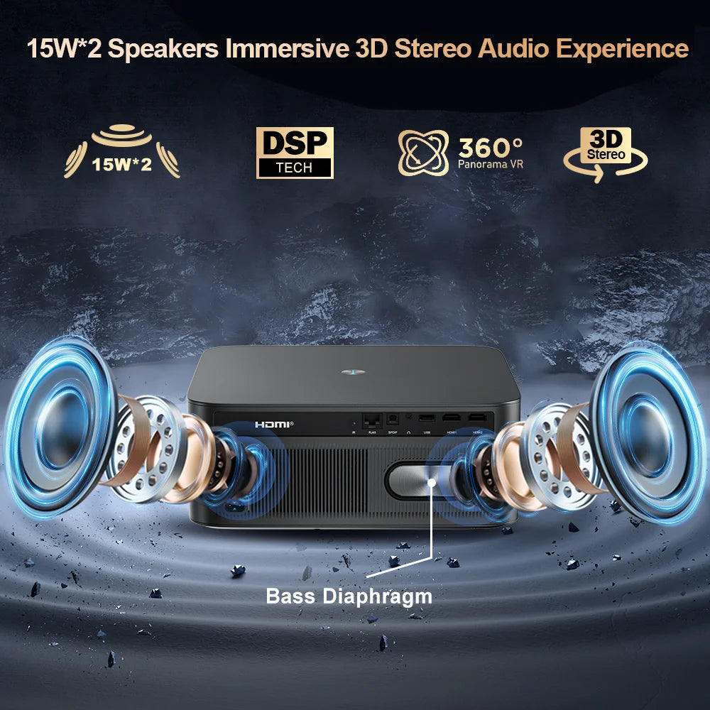 Smart Portable Movie Gaming Projector 4K WiFi Android