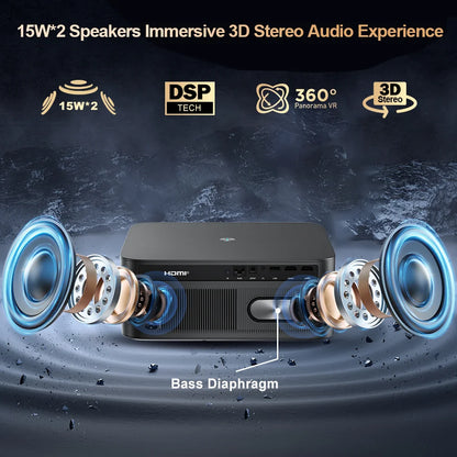 Smart Portable Movie Gaming Projector 4K WiFi Android